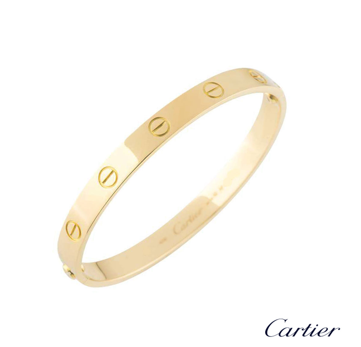 Cartier Yellow Gold Plain Love Bracelet Size 18 B6035518 | Rich Diamonds